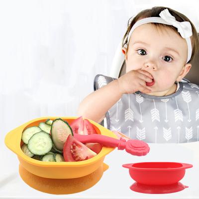 China BPA Free Silicone Suction Bowl Dishwasher Training Bowl Non-Slip Baby Kids Roll for sale