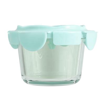 China Wholesale Freshness Preservation Glass Baby Food Storage Containers With Air Tight BPA Free Plastic Air Tight Lids for sale