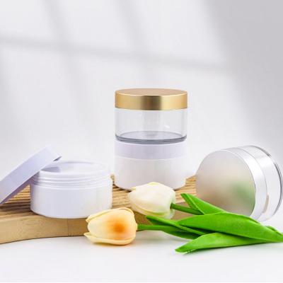 China Luxe plastic crème potten crème cosmetica 100 ml plastic potten met deksels Te koop