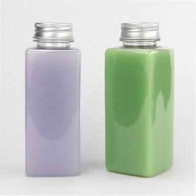 China Food Grade Plastic Square Bottles Wide Mouth 350ml ODM Fruit Juice Bottle for sale