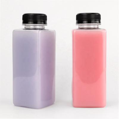 China Wide Mouth 2 Oz Square Plastic Bottles Portable Fresh Juice Bottles for sale