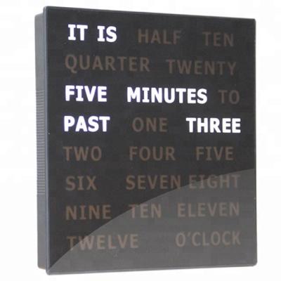 China Modern Creative Design Dougs Electronic Complete Kit White Wording Wall 5 Minutes Synchronize Word LED Clock in Wall Clocks for sale