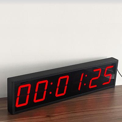 China BREF Large LED Display LED Mirror Outdoor Wall Clock With Seconds LED Digital Alarm Clocks Living Room Acrylic Modern for sale