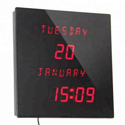 China Home Decor CP0404A 2 Year Decor Date Clock Time LED Digital Display Perpetual Calendar Day Clock Red for sale