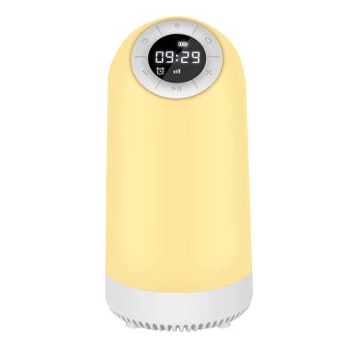 China Modern Portable Colorful USB LED Table Alarm Clock Led Bluetooth Speaker Touch Night Light for sale