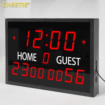 China Programmable Outdoor Digital Sport Number Display Score Clock LED Scoreboard With Drawn Clock for sale