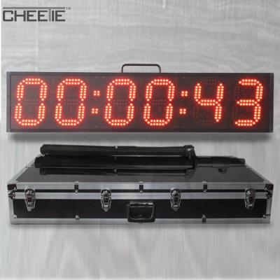 China Waterproof 2019 Wholesale 6 Digit 6 Inch Multifunction LED Race Time Clock for sale