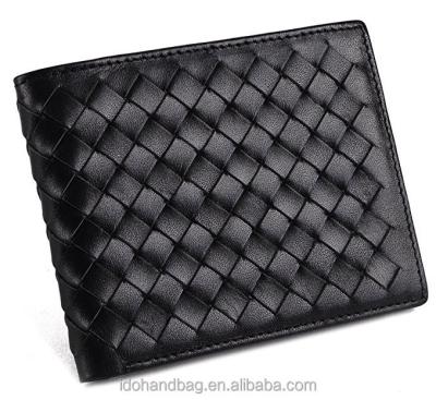 China RFID Blocking Protects High Quality Men Nappa Leather Triple Woven Wallet With RFID Blocking for sale