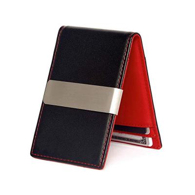 China GENUINE LEATHER Rfid Blocking Genuine Leather Men's Wallet Money Clip Credit Card Holder Slim Wallet for sale