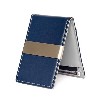 China Wholesale Men GENUINE LEATHER Money Clip Wallet RFID Blocking Slim Credit Card Holder Leather Wallet for sale