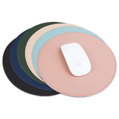 China Fashion/Laptop Round Shape Non-Slip Leather Gaming Mouse Pad High Quality/Durable Custom Waterproof Leather Office Mouse Pad for sale