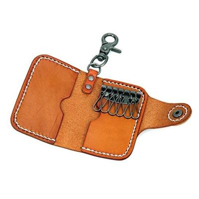 China Japan Style Car Key Chain Holder Bag Wallet Genuine Leather Main Cover With Card Holder Wallet for sale