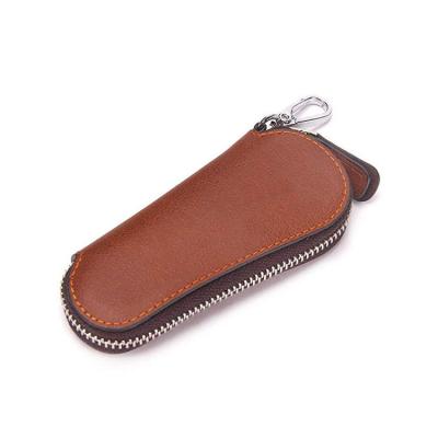 China Vintage Leather Key Holder Chain Wallet/Custom High Quality/Durable Leather Cowhide Zipper Car Key Case Organizer for sale