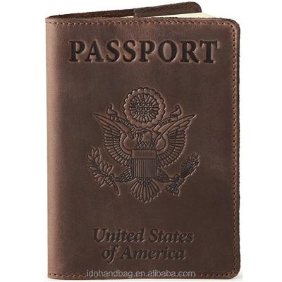 China Handmade Custom Leather Wallet Personalized Passport Holder Leather Passport Cover for sale