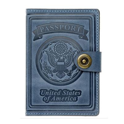 China High Quality Durable Vintage Passport Holder Travel Passport Holder Card Genuine Leather Luxury Leather Wallet for sale