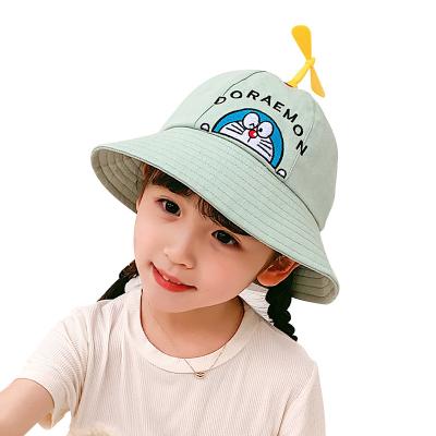 China New Children's Cartoon Dingdang Cat Basin Hat Dragonfly Breathable Hat Summer Reusable Bamboo Fisherman Windmill Baby Hat for sale