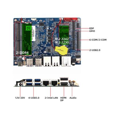 China Hot selling 3.5 POS pc i5-8265u 2 inch PC i5-8265u 2 DP LAN RJ45 DP computer display industrial fanless motherboard embedded mainboard PCBA for sale