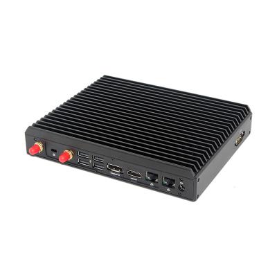 China Display 2 1000M Lan Port AMD 1605B Quad Core Embedded Industrial Mini PC Dual MINI Mini PC Industrial Fanless Cooling PC PC rs232 AMD for sale