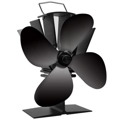 China Energy Saving Black Chimney Circulating Hot Air Saving Fuel Efficiently Heat Powered Stove Fan for sale