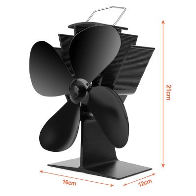 China Household 4 Blades Heat Powered Stove Eco Fan For Wood Combustion / Log Burner Fireplace Perfect For Large Rooms for sale