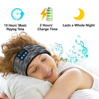 China BT Wireless Control Middle For Best Sleepers 2021 Best Gift Ice Silk Cotton BT Radio 5.0 Sports Music Earphones Side Headband for sale