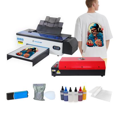 China Garment Stores New Arrival A3 DTF Printer With Pet Film Oven Pet Film R1390 CMYK+W W Inkjet Printer for sale