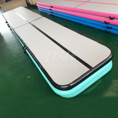 China Custom Inflatable Air Track With Logo Electric Gym Air Pump Waterproof Hot Selling Rolling Mat Tumbling Mat for sale