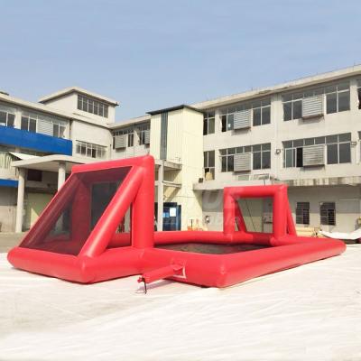 China Best Selling PVC Inflatable Soccer Field Inflatable Water Football Pitch With Cover For Sale for sale