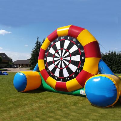 China 0.55mm PVC Tarpaulin Outdoor Game Inflatable Soccer Dart With Football , Inflatable Foot Dart Cost for sale