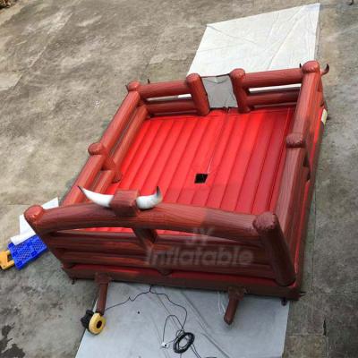 China PVC Used Mechanical Bull Wipeout Electric Rodeo Bull Riding Machine With Arena Mattress for sale