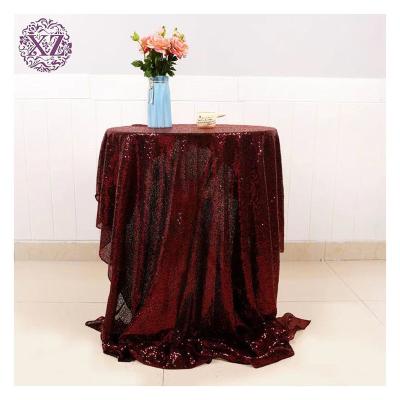 China Modern Bridal Party Elegant Fashion Customized Color Polyester Sequin Covers For Round Table Cloth For Wedding for sale