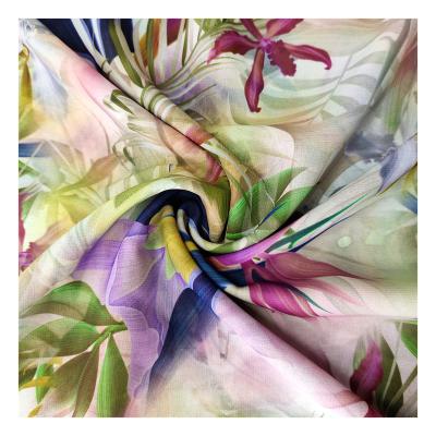 China Fashion Anti-Static Style Woven Wrinkle Beads Chiffon Fabric 100% Polyester Four Way Stretch Fabric For Women for sale