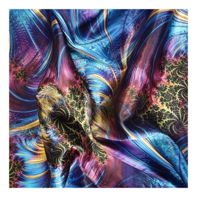 China Stain Repellent 2022 Latest Breathable Abstract African Satin Printed Fabric Polyester Digital Printed Fabric For Sublimation Print for sale