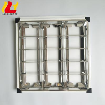 China Embeded 30W 40W 60W 600x600mm 3 tubes iron modern 0.28mm thickness LED fluorescent ceiling grill lamp for sale