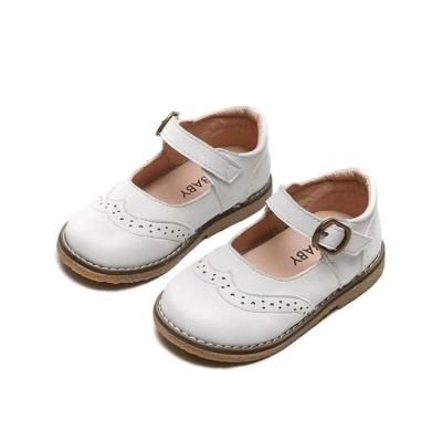 China Kids Flat Shoes Leather Soft Soled Shoe Baby First Walking Shoes for sale