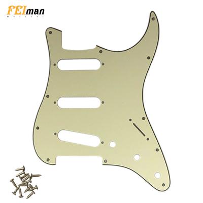 China Pleroo USA/Mexico GUITAR St SSS Standard Scratch Plate Mint Green 3 Ply Guitar Pickguard For Damper Stratocaster for sale