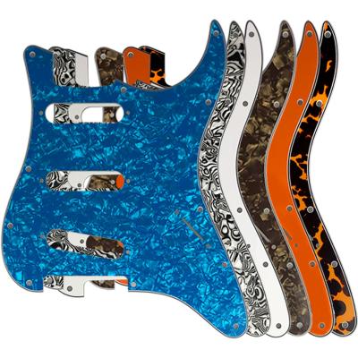 China GUITAR Pleroo 11 Screw Hole Guitar Pickguard FD Start SSS ST Standard Scratch Plat NO Functional Punch Holes Multi Color for sale