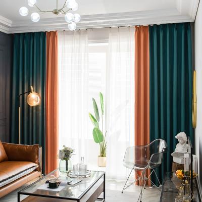 China Nordic single curtains European and American factory direct supply style blackout solid color solid color blackout curtains for sale