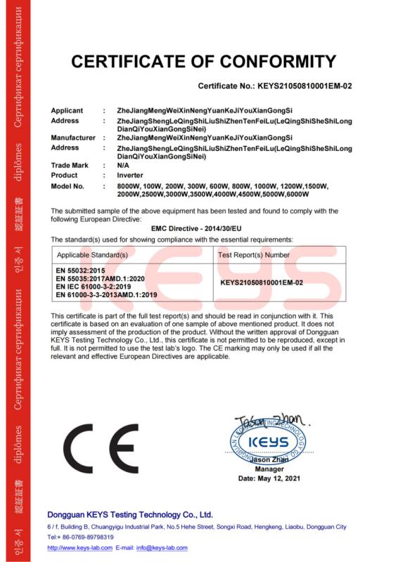 CE - Hangzhou Junchi New Energy Technology Co., Ltd.