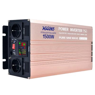 China Home energy system aluminum alloy 12v to 220v pure sine wave inverter 500w 1000w 1500w power inverter with high efficiency for sale