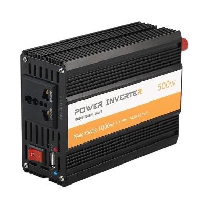 China AC 110v 220v Aluminum Alloy Outdoor Use Solar Inverter 500w 12v 24v 48v DC Modified Sine Wave Power Inverters Converters for sale