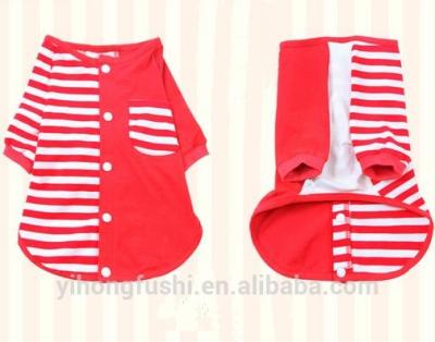 China Unique Sustainable Summer Clothes / Pet Clothes Show / Red Stripe Dog Clothes for sale