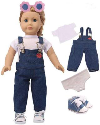 China Soft toy 18 inch doll clothes for American girl doll clothes with jeans and accessories for birthday jeans set clothes for sale