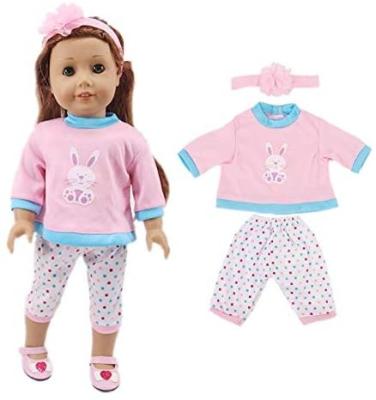 China Soft toy 18 inch doll clothes loungewear outfit for American 18