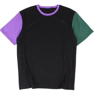 China Breathable Cloth Summer Tops Custom Color Block Tee Women Short Sleeve T Shirts for sale