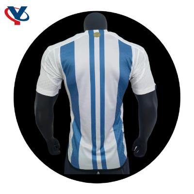 China 2022 quality new model 2023 argentina football shirts world cup misse 10 uniforms player thai version tops sets soccer jersey for sale