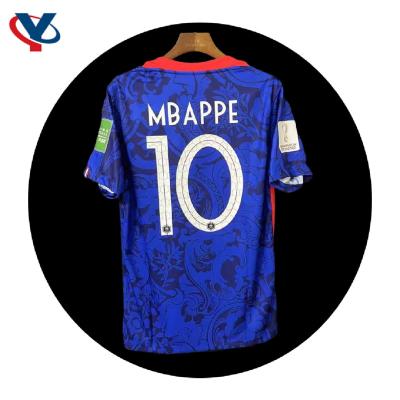 China 2022 Soccer Jerseys France MBAPPE GRIEZMANN POGBA Jerseys Soccer Jerseys World Cup Sets KANTE for sale