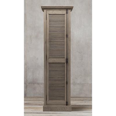 China Country Adjustable French Louvered Wood Cabinet Wardrobes Single Door (Other) Wardrobe for sale