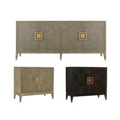 China (Other)Adjustable Kitchen Dining Sideboards and Buffet Cabinet Oak Metal Wood Sideboards with Storage for sale