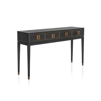 China 2020 Contemporary Top Selling Solid Black Oak Wood Accent Console Table for sale